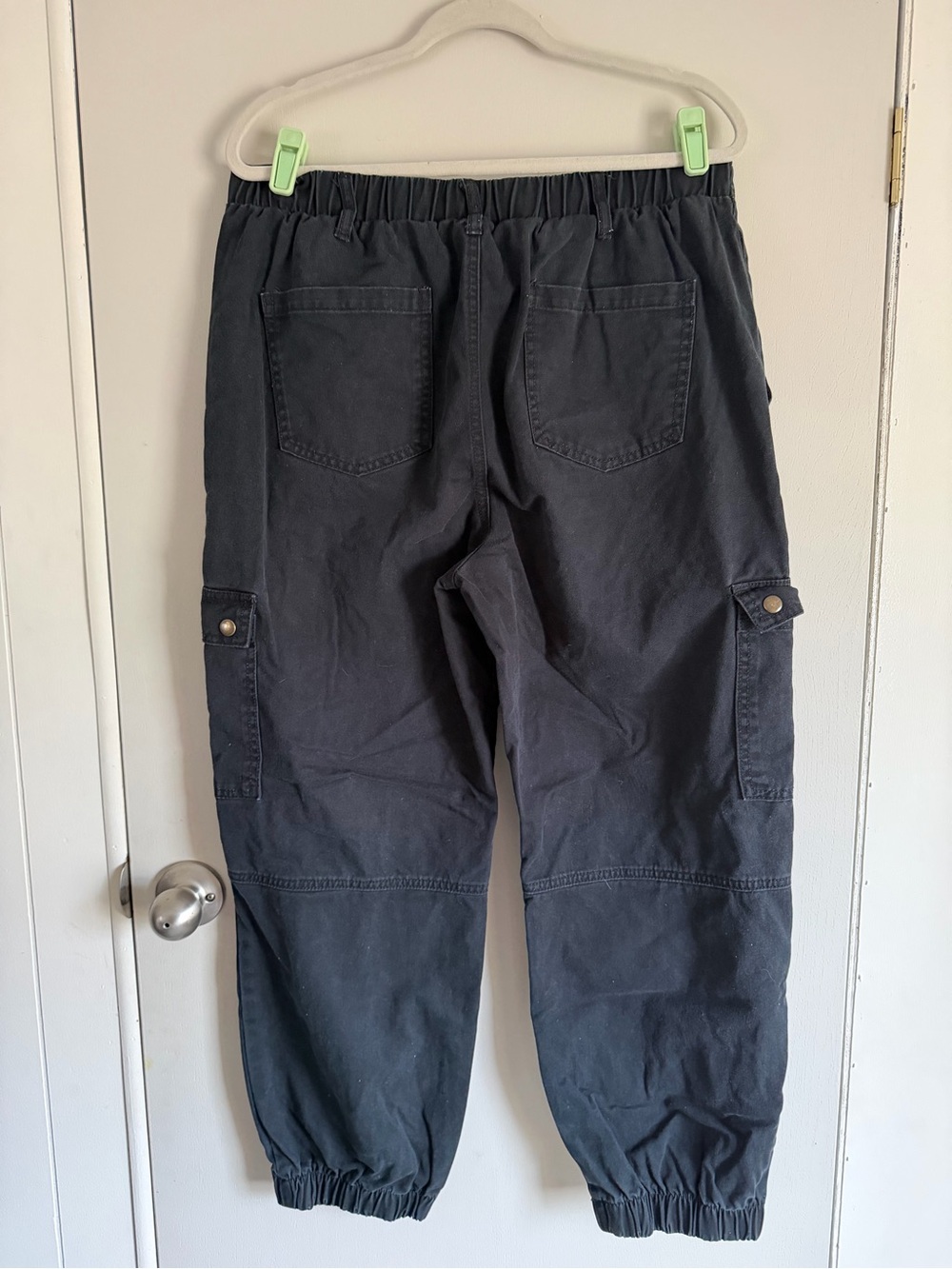 Women’s Black Cargo Jogger Pants - Casual Utility Style - Picture 2 of 7